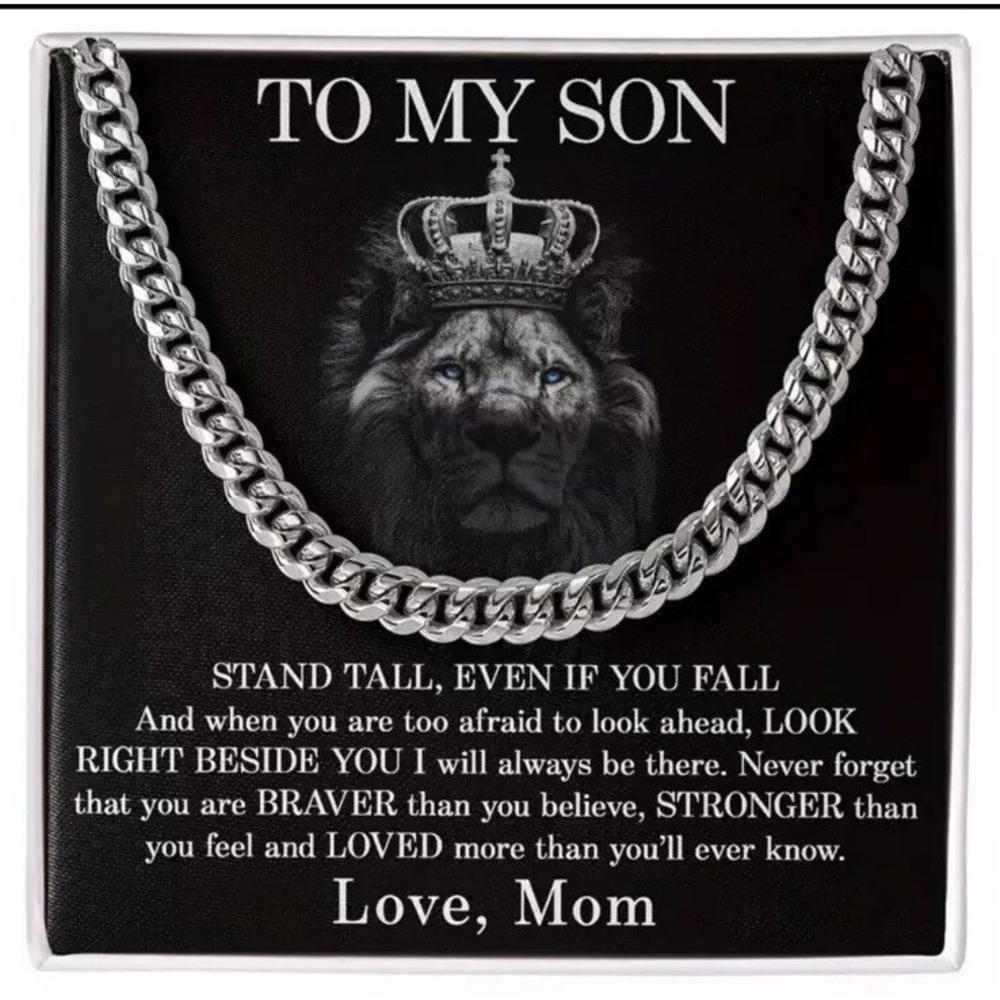 To My Son Necklace, Gift for Son from Mom, Christmas Gift for Boy Boys Son